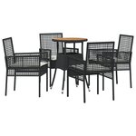 vidaXL Ensemble de salle à manger de jardin 5 pièces en poly rattan noir