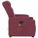 vidaXL Fauteuil inclinable de massage électrique Rouge bordeaux Tissu