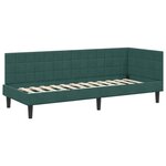 vidaXL Cadre de lit d'angle avec matelas 2 Pièces Vert Velours