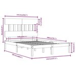 vidaXL Cadre de lit Bois massif 140x200 cm