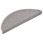 vidaXL Tapis d'escalier 10 pièces 65 x 24 x 4 cm Marron clair Demi-rond Grand