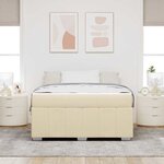 vidaXL Cadre de lit avec matelas Crème 160 x 200 cm tissu