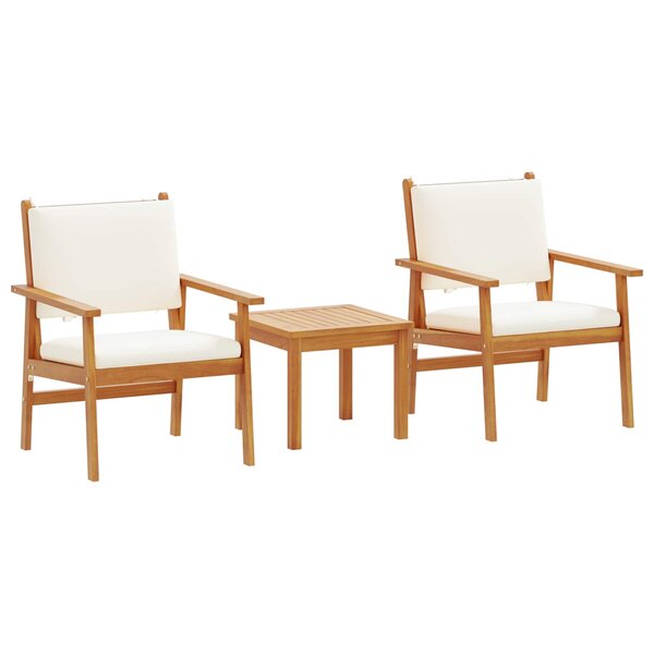 vidaXL Ensemble de canapé de jardin 3 Pièces Blanc crème