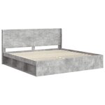 vidaXL Cadre de lit avec rangement et tête de lit Gris béton