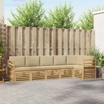 vidaXL Ensemble de canapés d'extérieur 6 Pièces Blanc et Beige