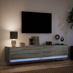 vidaXL Meuble TV mural avec LED sonoma gris 180x31x38 cm