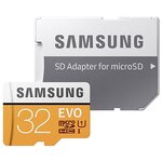 Carte mémoire Micro Secure Digital (micro SD) Samsung 32 Go EVO SDXC Class10 + adaptateur