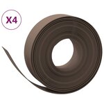 vidaXL Bordures de jardin 4 Pièces marron 10 m 15 cm polyéthylène