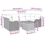 vidaXL Ensemble de canapé de jardin 7 Pièces Noir Poly rotin