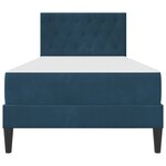 vidaXL Cadre de lit avec matelas Bleu 90 x 200 cm Velours