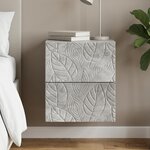 vidaXL Cabinet de chevet mural Gris béton 34 5 x 33 x 40 cm