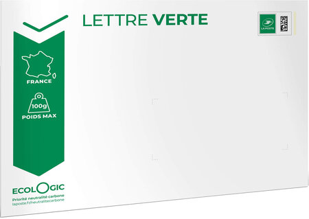 Prêt-à-Poster - Lettre Verte - 100g - Format C5 - Enveloppe à l'unité