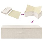 vidaXL Boîtes de rangement 2 Pièces Tissu 70x40x18 cm Crème