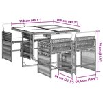vidaXL Ensemble à manger de jardin 5 Pièces et coussins marron poly rotin