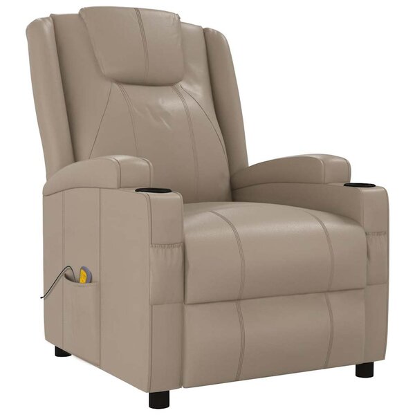 vidaXL Fauteuil de massage Cappuccino Similicuir