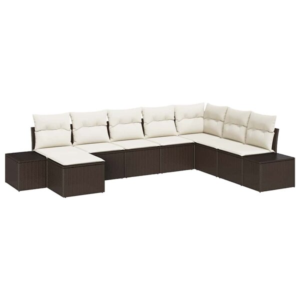 vidaXL Ensemble de canapé de jardin 8 Pièces 319 x 209 x 85 cm Poly rotin