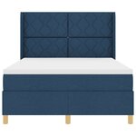 vidaXL Lit à ressorts avec matelas Bleu 140 x 200 cm tissu