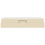 vidaXL Lit avec rangement et matelas Crème 90 x 200 cm Polyester