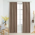 vidaXL Rideaux occultants avec crochets 2 Pièces Taupe 140x225 cm