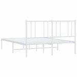vidaXL Cadre de lit métal avec tête de lit blanc 120x200 cm