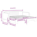 vidaXL Lit de jour avec lit gigogne et matelas bleu 100x200 cm velours