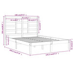 vidaXL Cadre de lit Noir Bois massif 140x190 cm