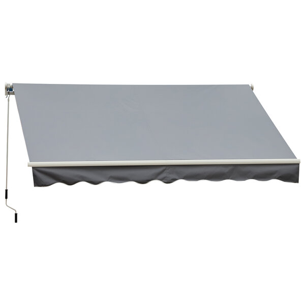 Store banne manuel rétractable aluminium polyester imperméabilisé 3 5L x 2 5l m gris