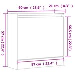vidaXL Armoire à chaussures sonoma gris 60x21x57 cm bois d'ingénierie