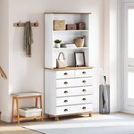 vidaXL Hutch ASKIM Blanc 91 x 40 x 200 5 cm Bois de pin massif