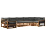 vidaXL Ensemble de canapés d'extérieur 7 Pièces Naturel et Anthracite