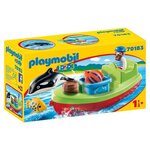 Playmobil 70183 - playmobil 1.2.3 - bateau et pecheur