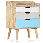 vidaXL Table de chevet 47x35x63 cm Bois de manguier solide