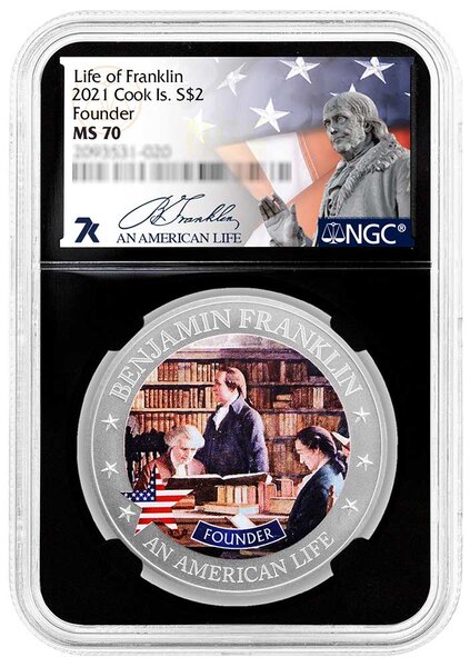 Pièce de monnaie en Argent 2 Dollars g 15.57 (1/2 oz) Millésime 2021 An American Life FOUNDER