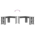 vidaXL Bureau d'Angle avec Rangement Gris Sonoma 140 x 113.5 x 75 cm
