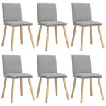 vidaXL Chaises à manger lot de 6 gris nuage tissu