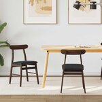 vidaXL Chaise de salle à manger 2 Pièces Marron foncé et Noir