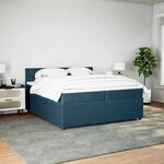 vidaXL Sommier à lattes de lit et matelas Bleu 200x200 cm velours