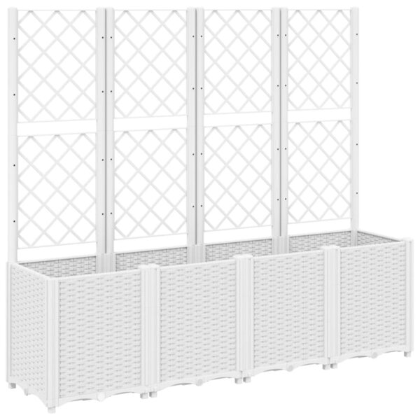 vidaXL Jardinière avec treillis blanc 160x40x140 cm PP
