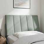 vidaXL Coussin de tête de lit Hanko gris clair 80 cm velours
