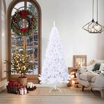 vidaXL Arbre de Noël artificiel avec branches épaisses blanc 180cm PVC