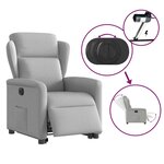 vidaXL Fauteuil inclinable électrique gris nuage tissu