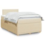 vidaXL Sommier à lattes de lit avec matelas Crème 120x200 cm Tissu