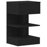 vidaXL Table de chevet 2 Pièces Noir Chêne 40x35x65 cm Bois reconstitué