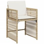vidaXL Chaises de jardin avec coussins lot de 4 beige résine tressée