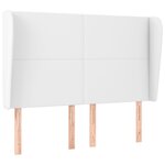 vidaXL Tête de lit avec oreilles Blanc 147x23x118/128 cm Similicuir