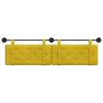 vidaXL Tête de lit suspendue Jaune Velours