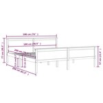 vidaXL Cadre de lit Marron miel Bois de pin massif 180x200 cm