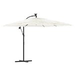 vidaXL Parasol de jardin avec mât en acier blanc 269x269x235 cm