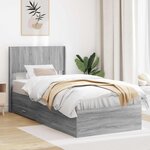 vidaXL Cadre de lit avec rangement et tête de lit Sonoma gris