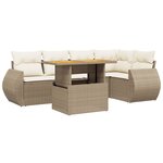 vidaXL Salon de jardin avec coussins 6 Pièces beige résine tressée